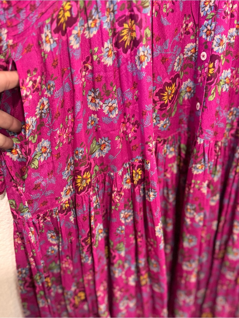 Sundance Raspberry Zora Floral Ruffle Dress XL - Picture 5 of 11